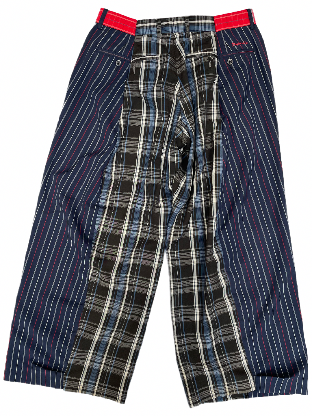 The Two-Tone Blue and Red Tartan Trousers