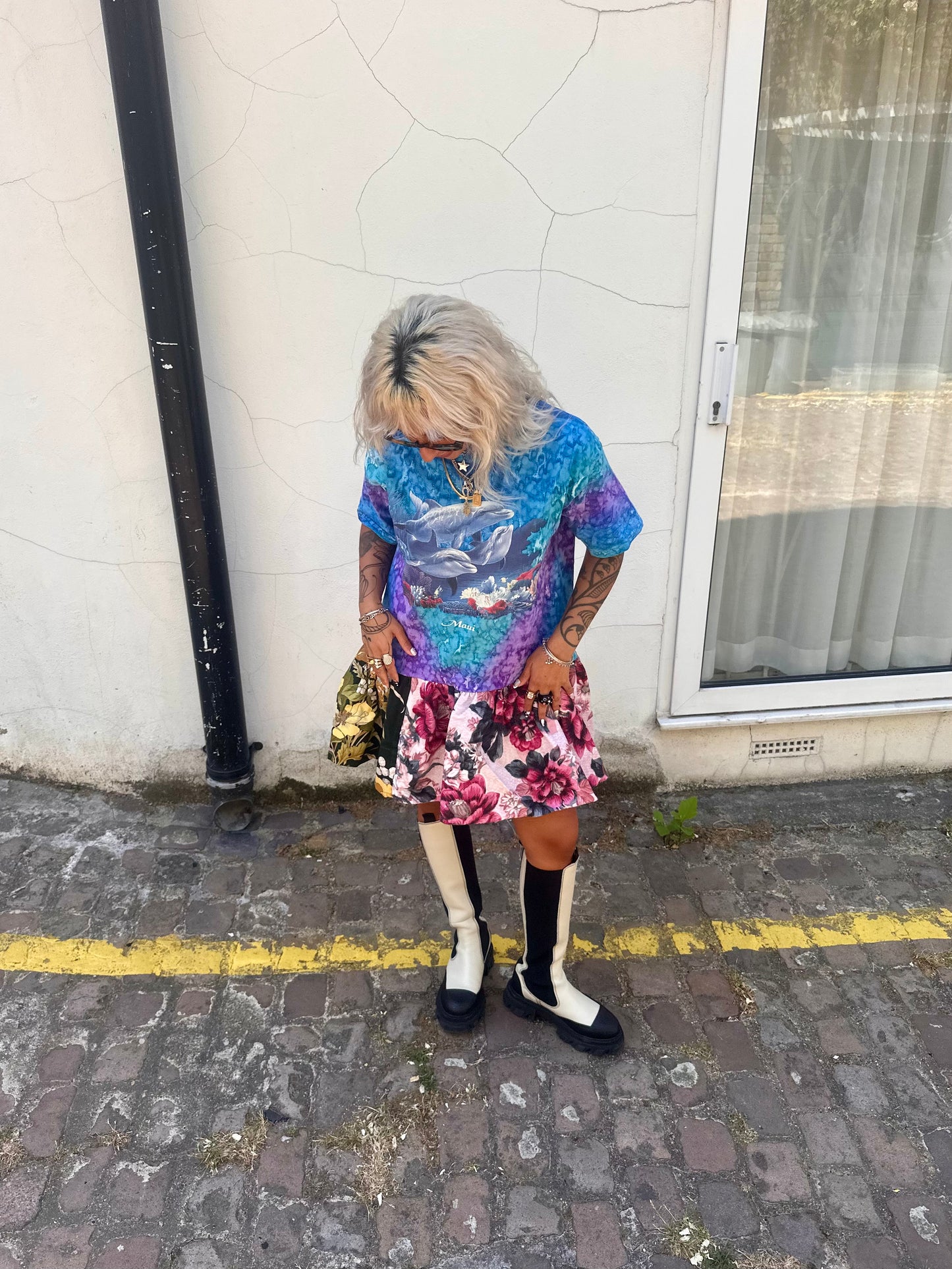 The Courtney Vintage Dolphin T-shirt Dress