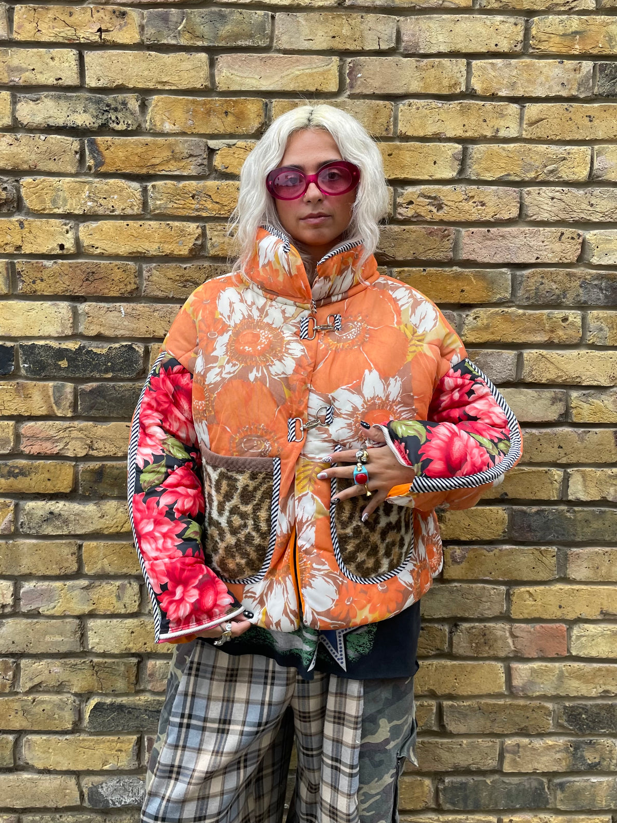 The Puffer Jacket in Orange and Leopard