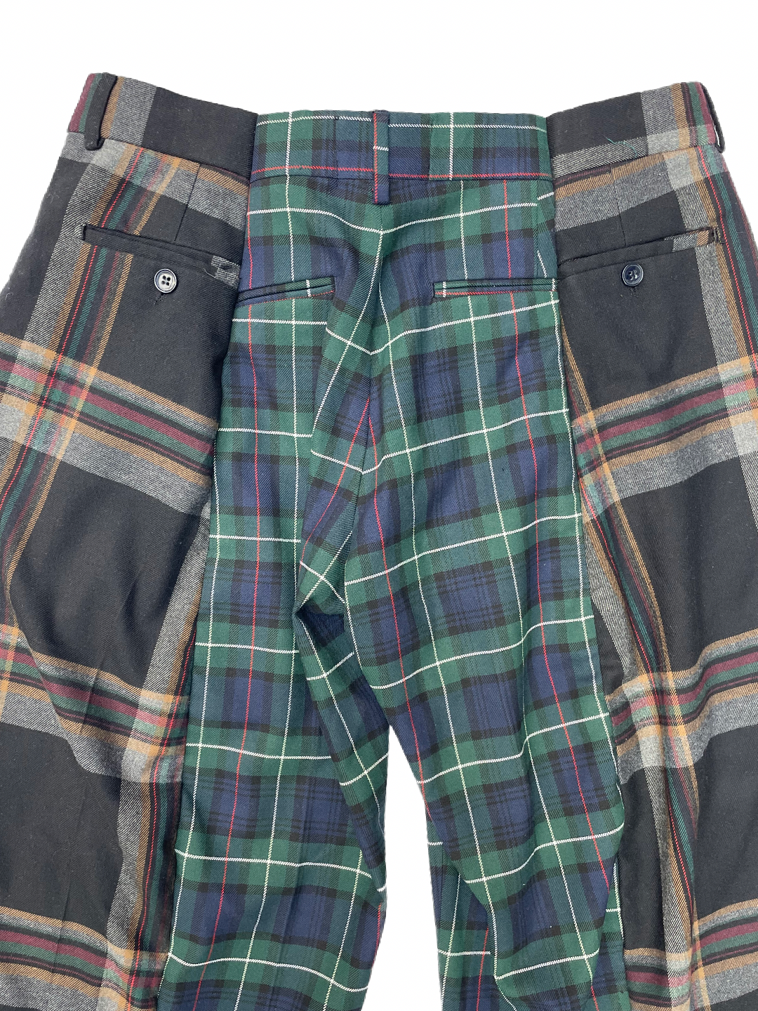 The Two-Tone Green and Black Tartan Trousers