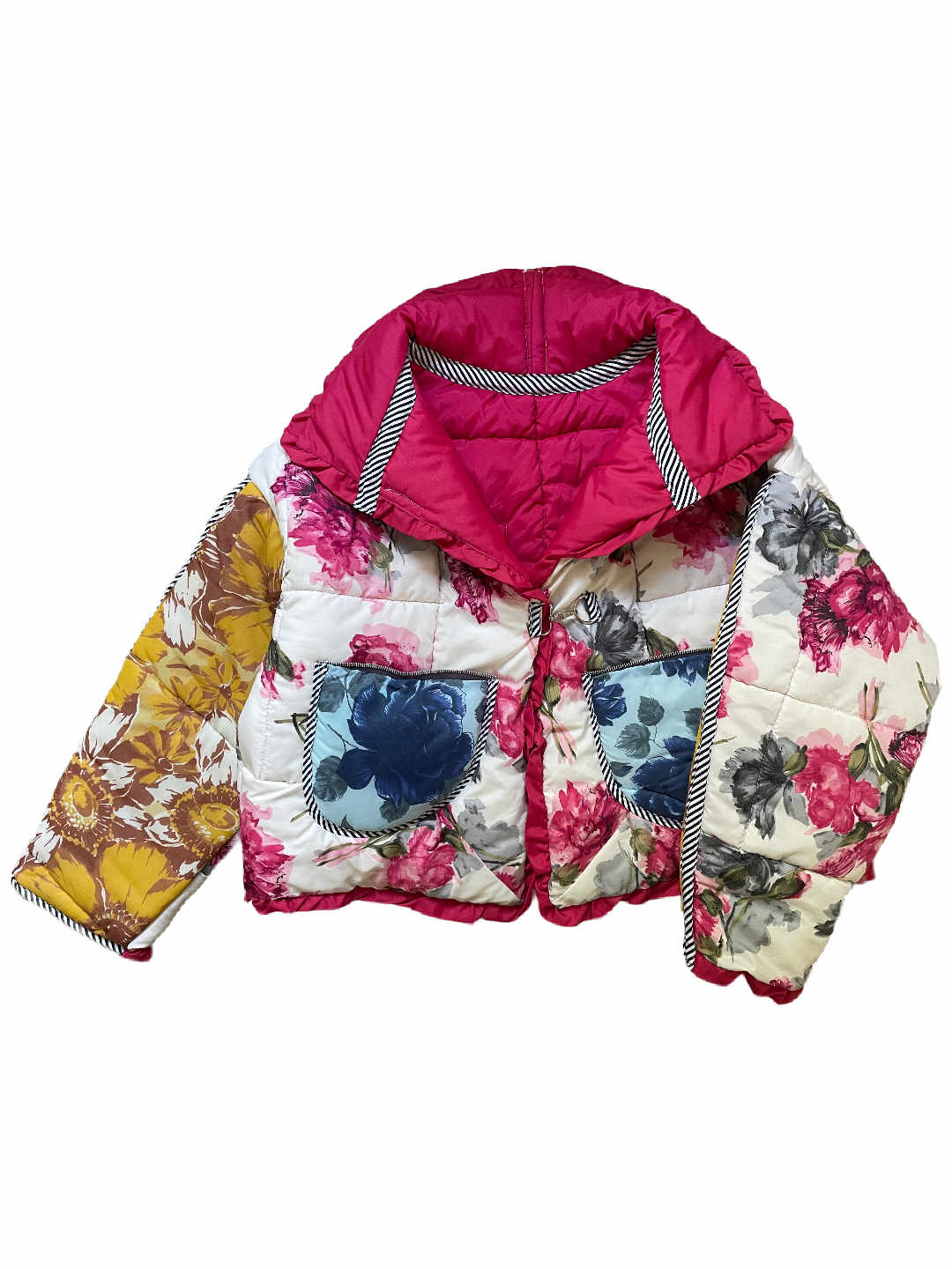 The Puffer Jacket in Pink and Yellow Florals