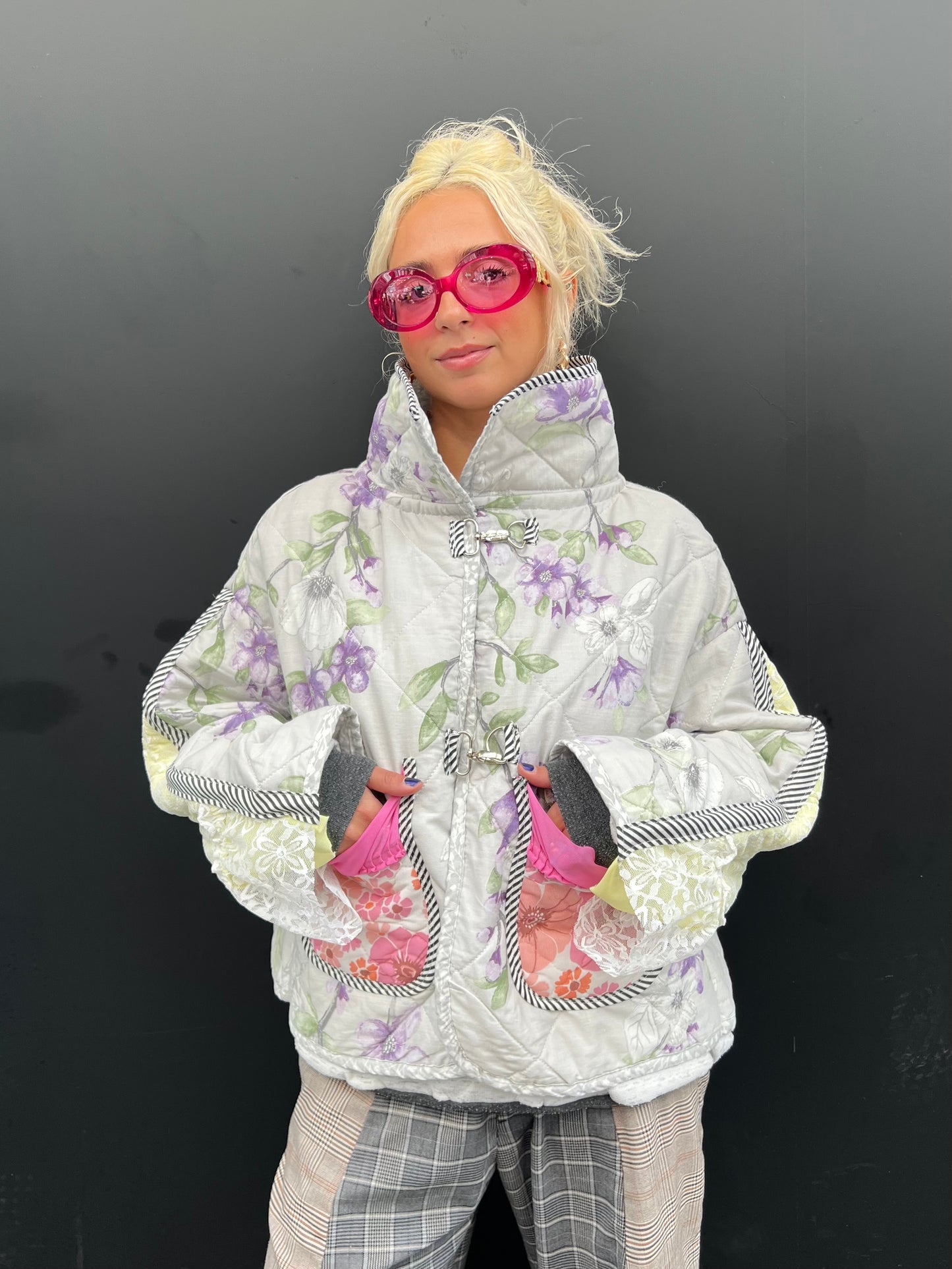 The Puffer Jacket in Pink and Lilac Florals