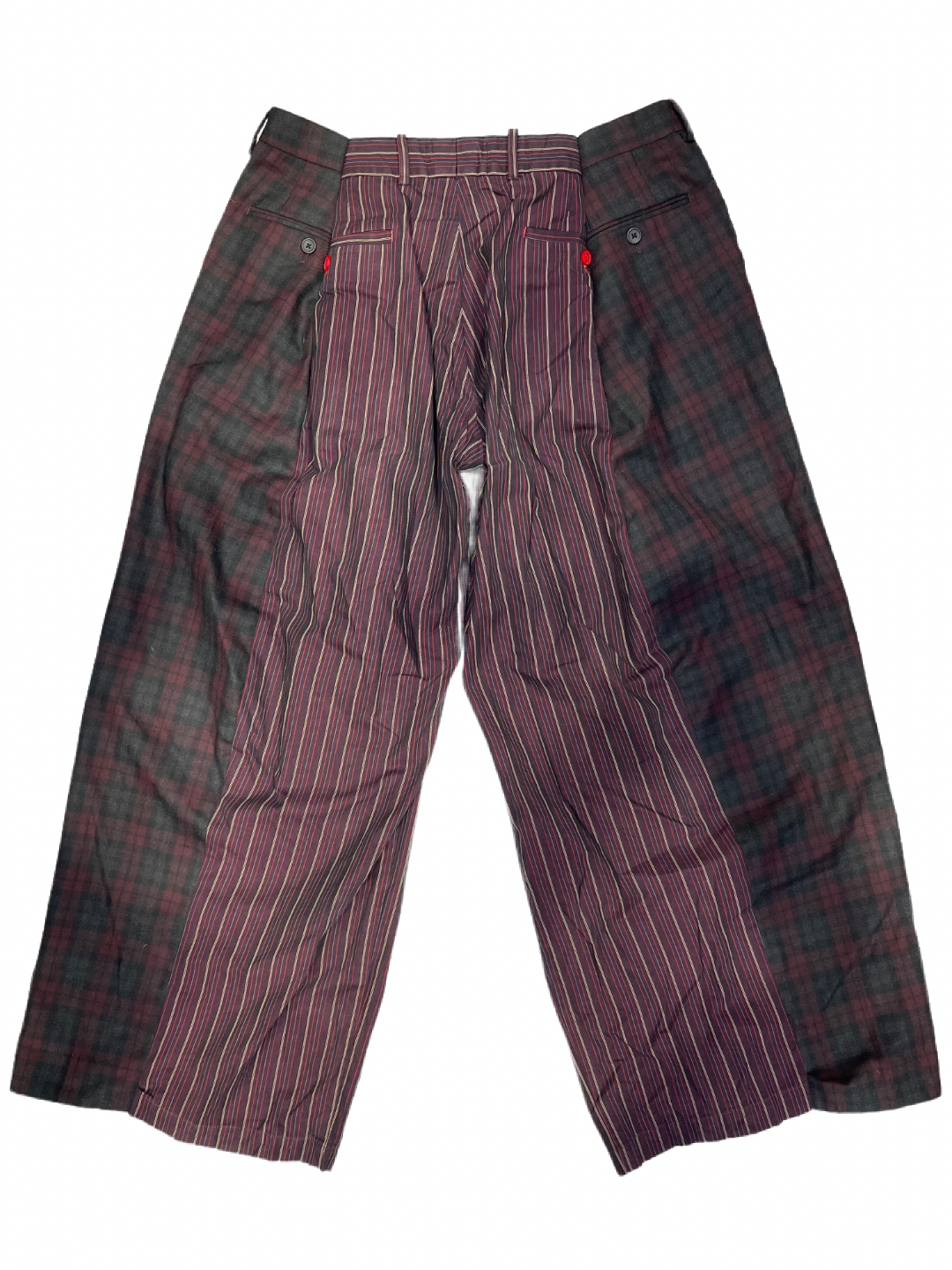 The Two-Tone Burgundy and Purple Tartan Trousers