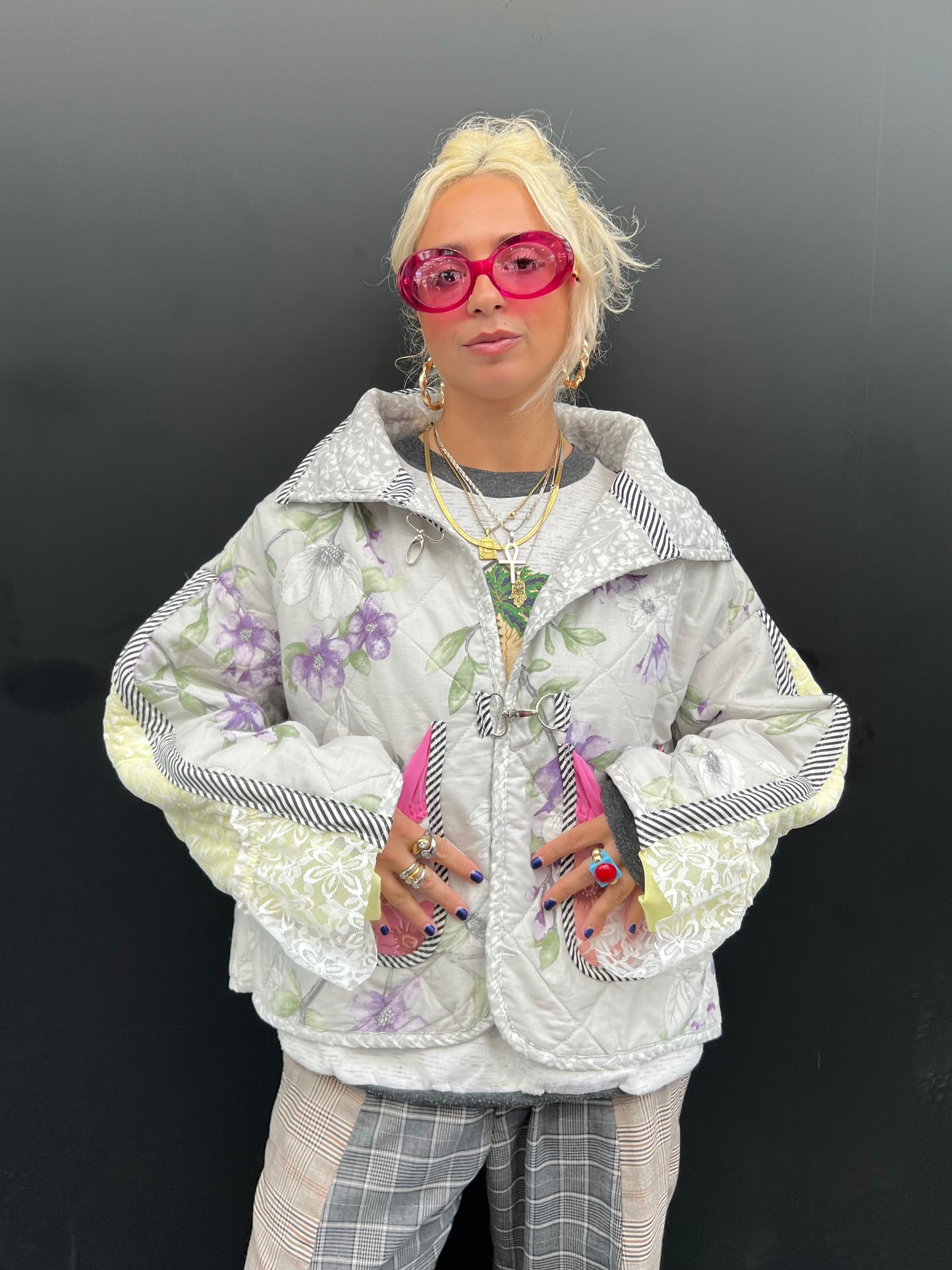 The Puffer Jacket in Pink and Lilac Florals