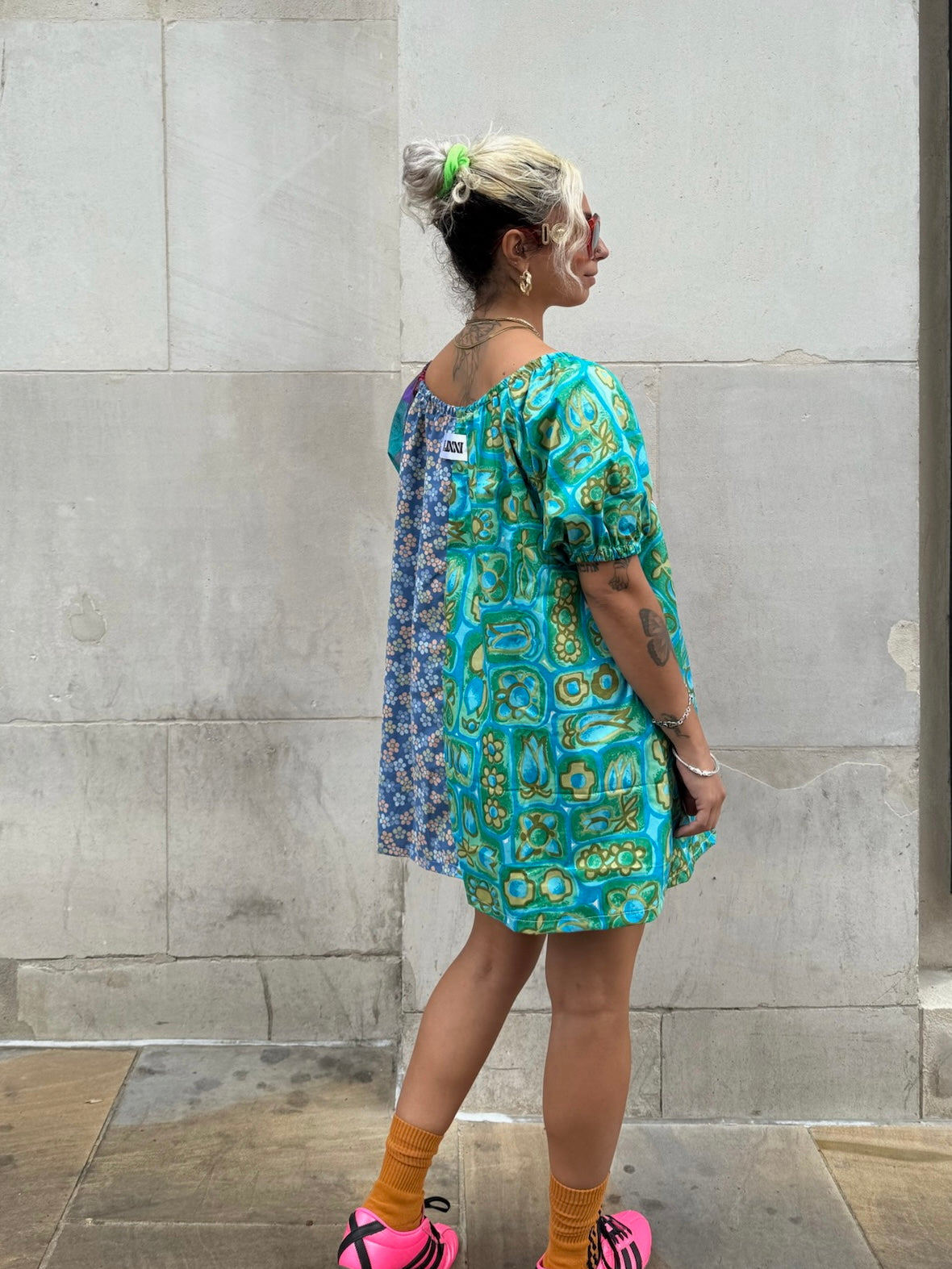 The Babydoll Dress in Mixed Pink and Blue Florals