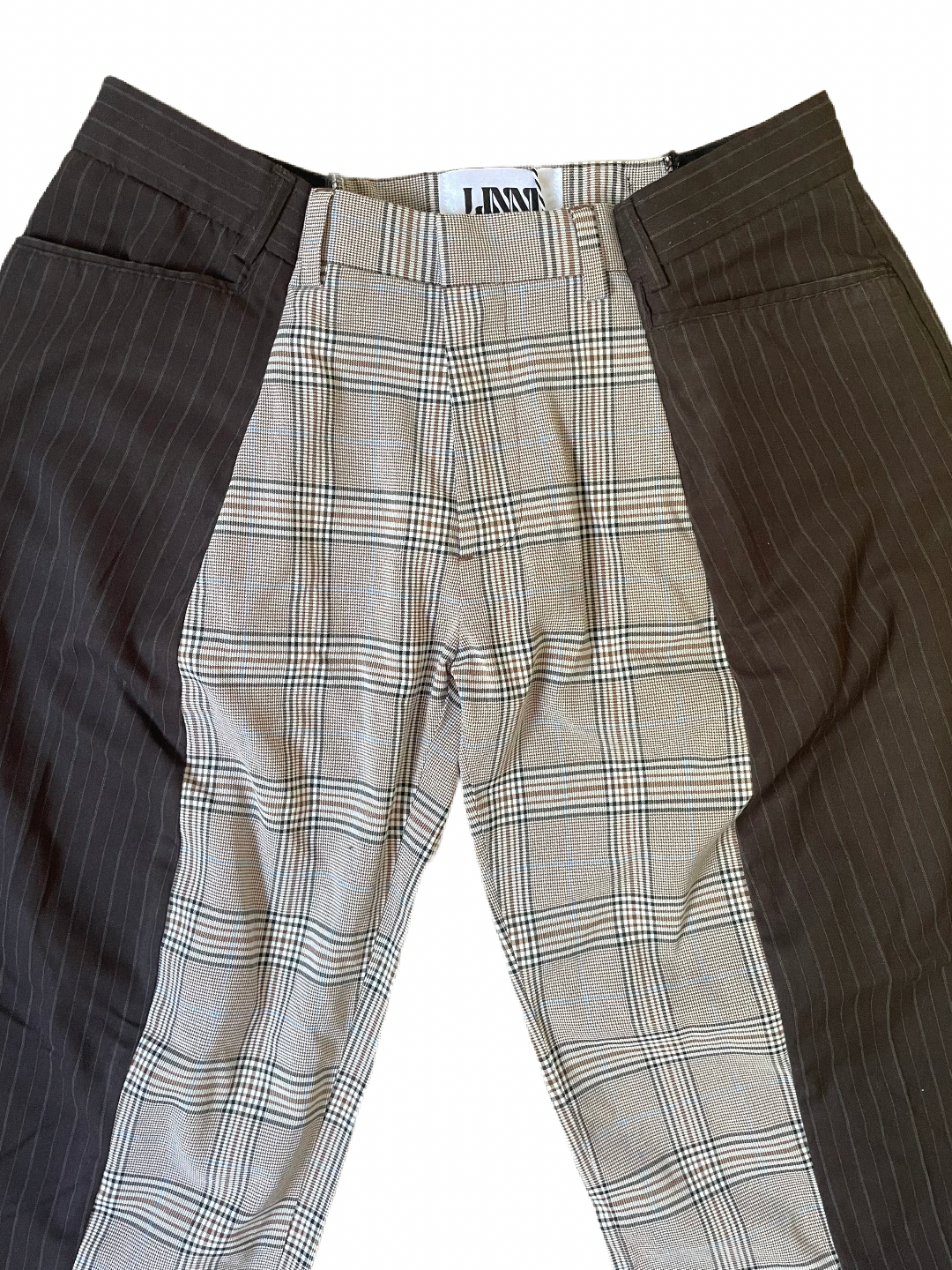 The Two-Tone Brown and Cream Tartan Trousers