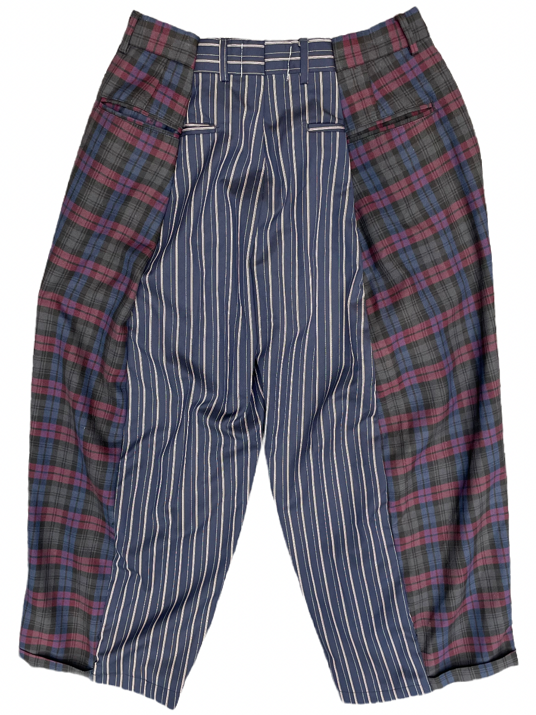 The Two-Tone Blue and Burgundy Tartan Trousers