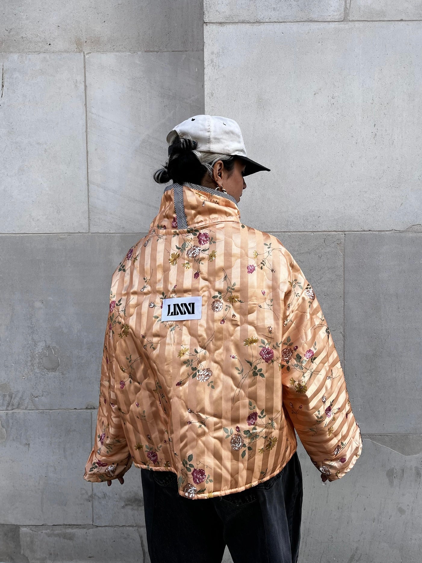 The Puffer Jacket in Orange Florals