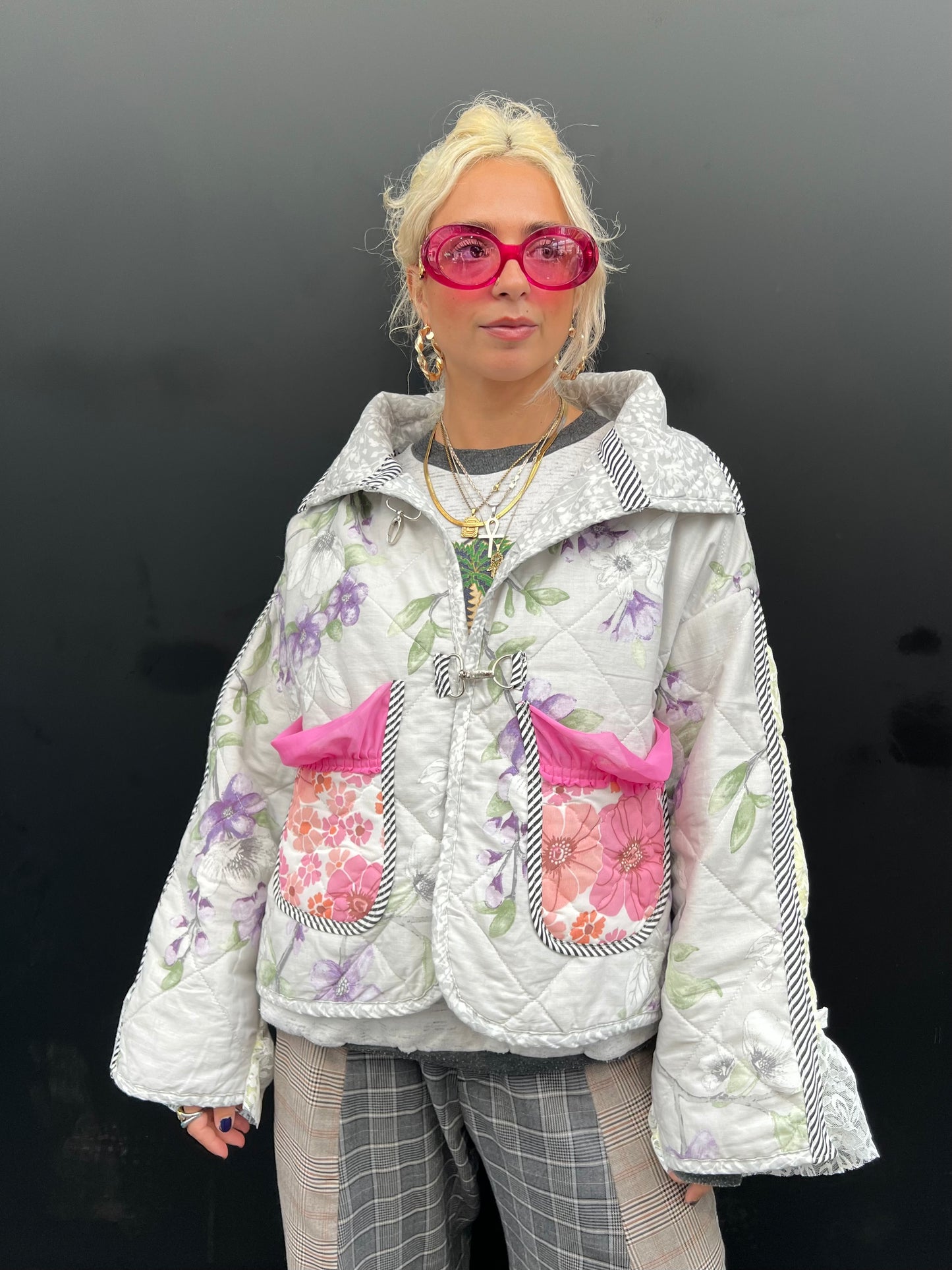 The Puffer Jacket in Pink and Lilac Florals