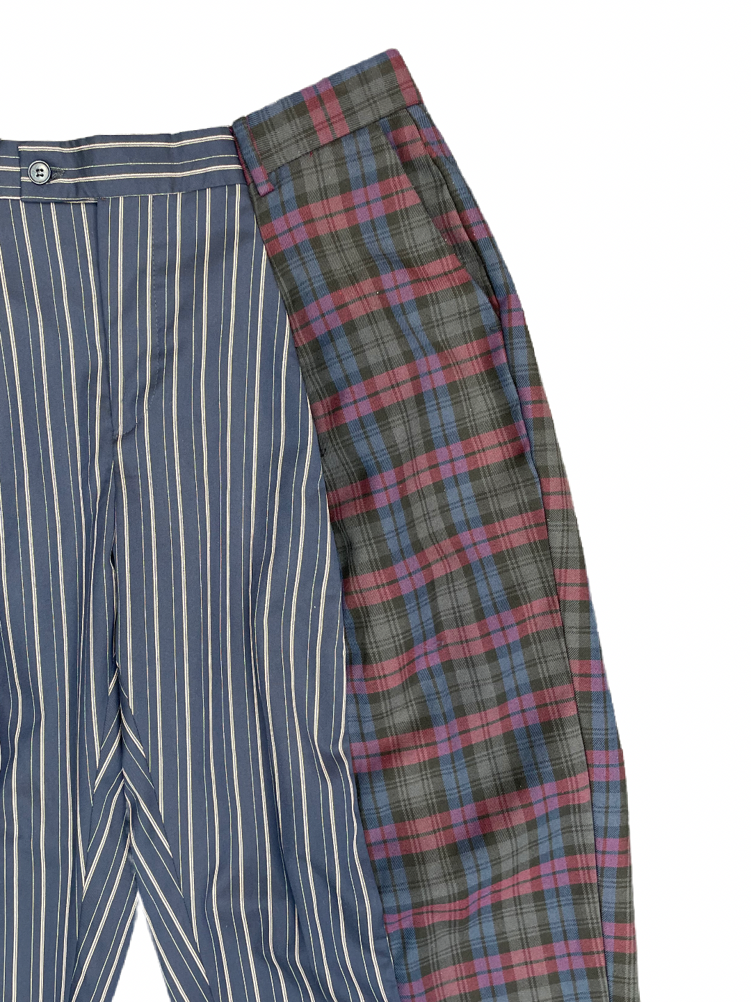 The Two-Tone Blue and Burgundy Tartan Trousers