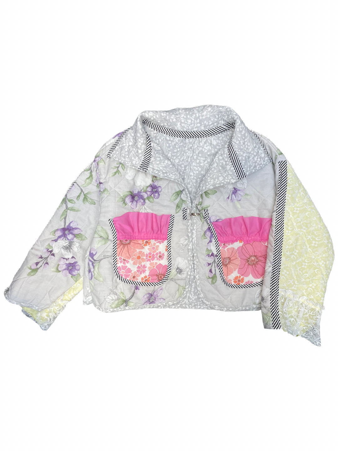 The Puffer Jacket in Pink and Lilac Florals