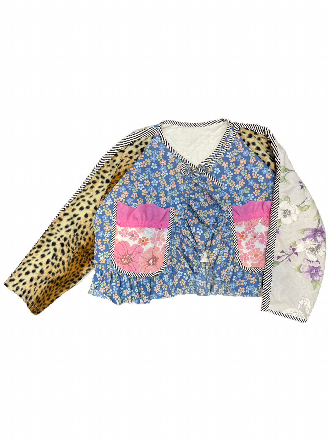 The Bomber Jacket in Mixed Blue Florals