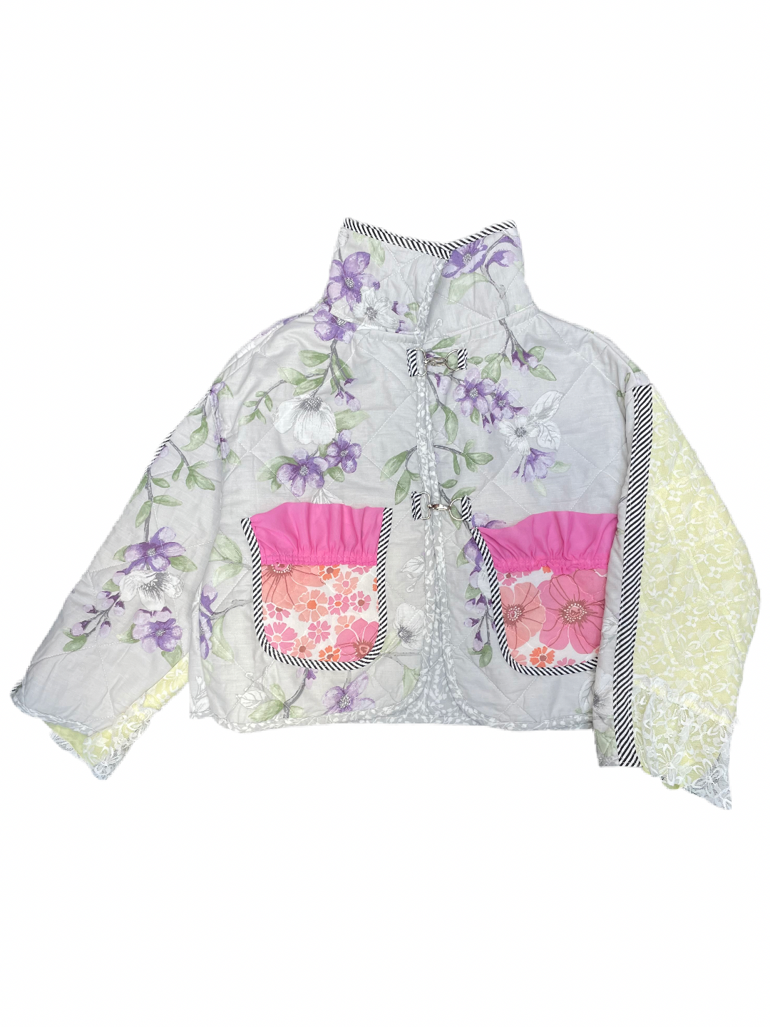 The Puffer Jacket in Pink and Lilac Florals