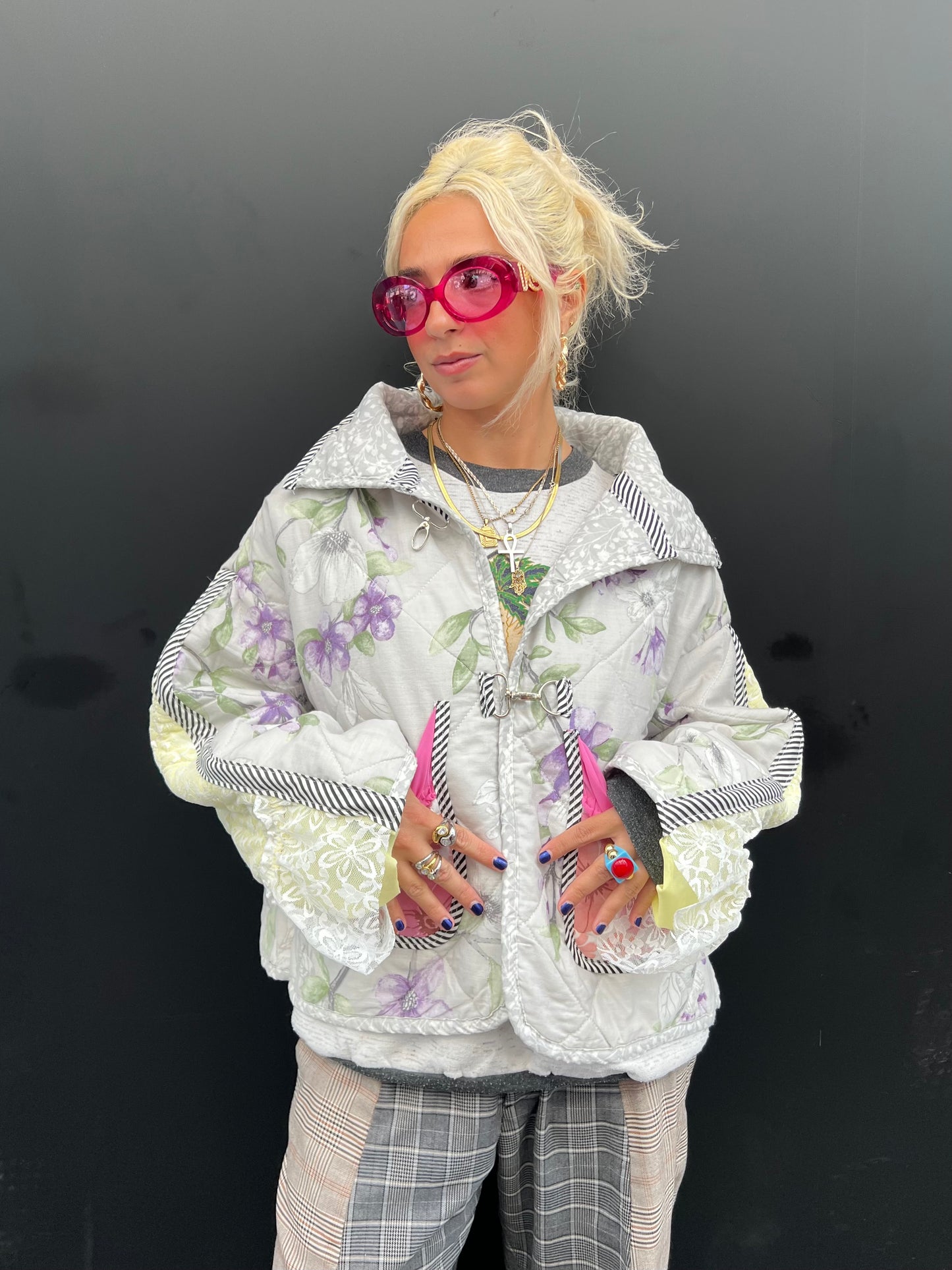 The Puffer Jacket in Pink and Lilac Florals