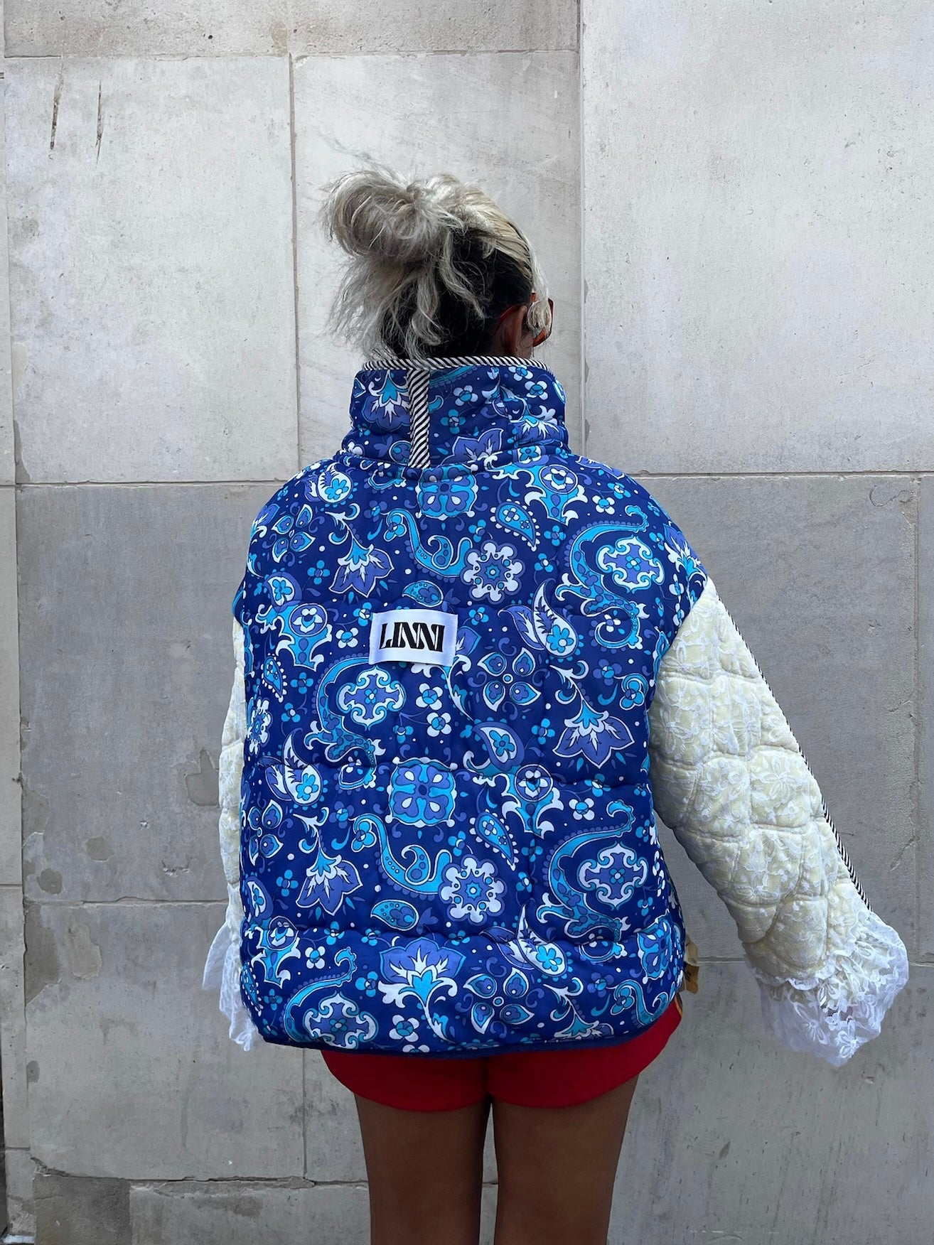 The Puffer Jacket in Paisley and Mixed Blue Florals