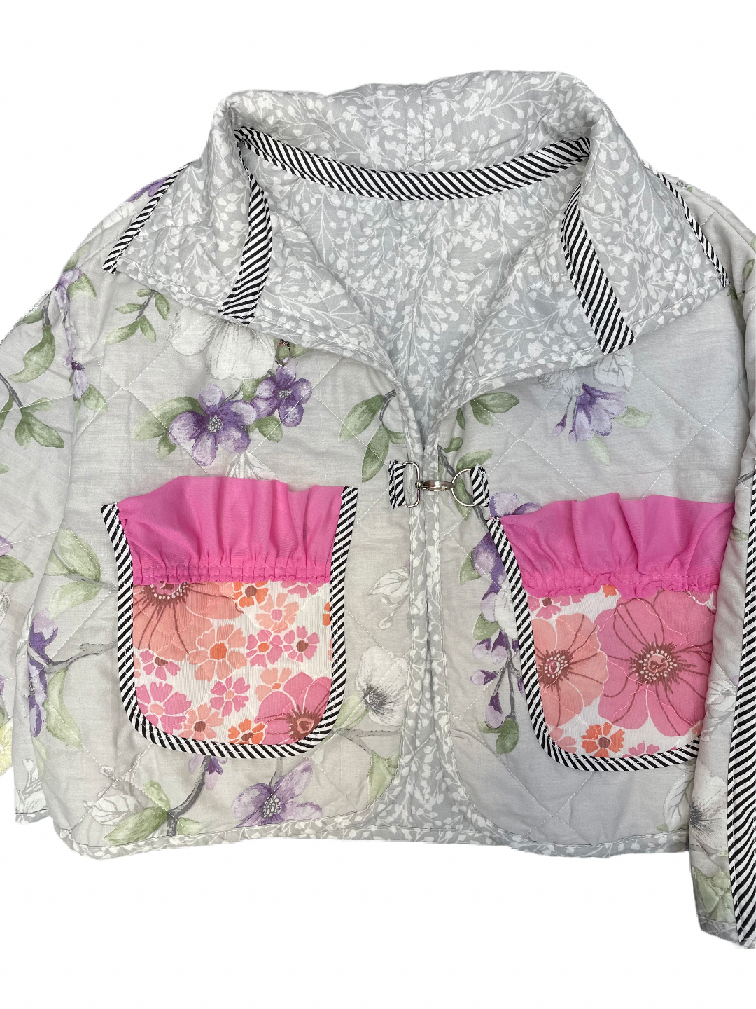 The Puffer Jacket in Pink and Lilac Florals