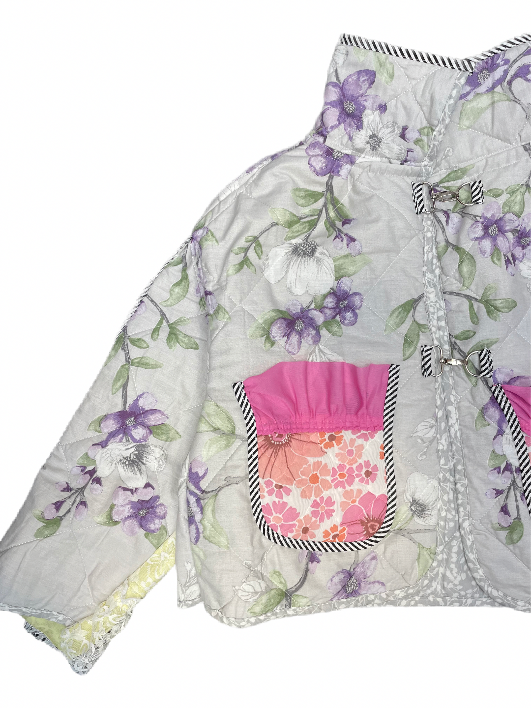 The Puffer Jacket in Pink and Lilac Florals