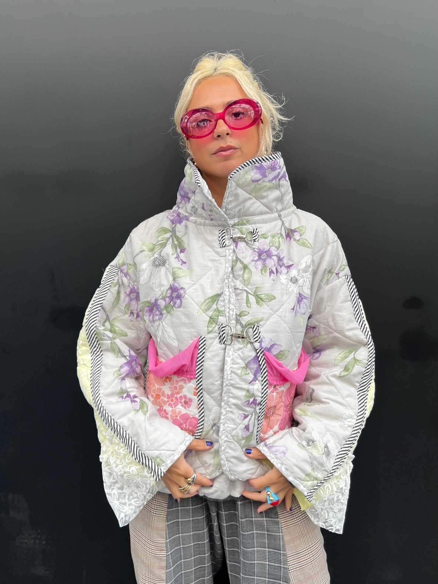 The Puffer Jacket in Pink and Lilac Florals