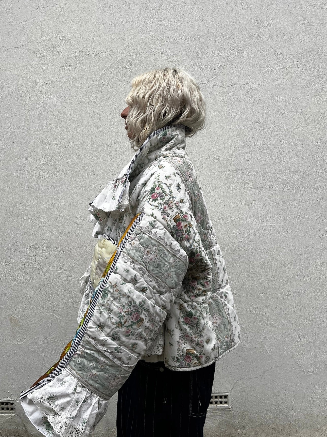 The Puffer Jacket with White and Yellow Ruffles
