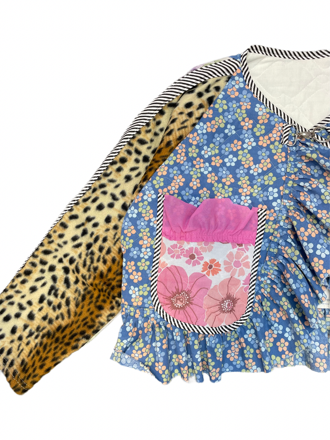 The Bomber Jacket in Mixed Blue Florals
