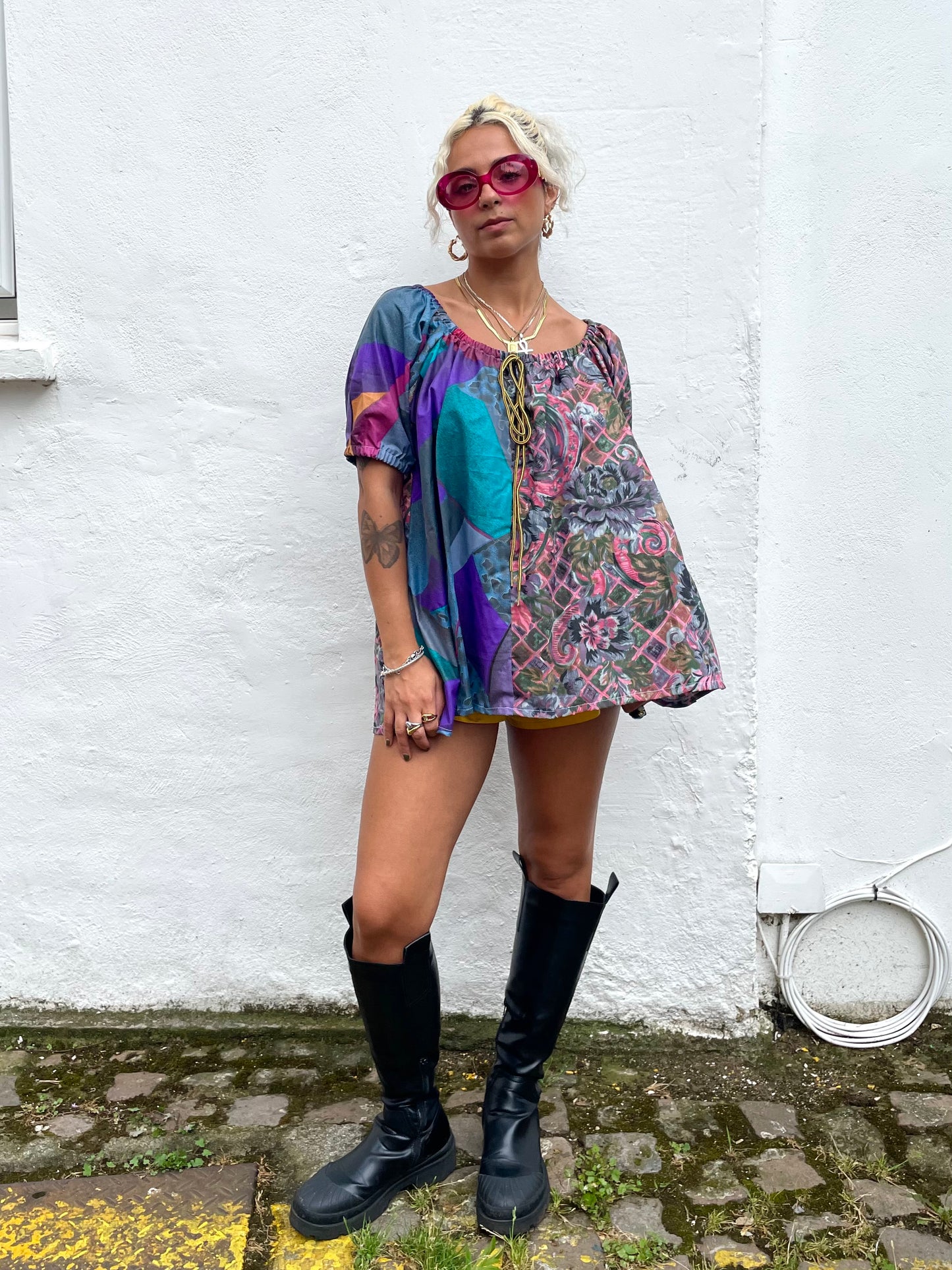 The Babydoll Dress in Mixed Purple and Pink