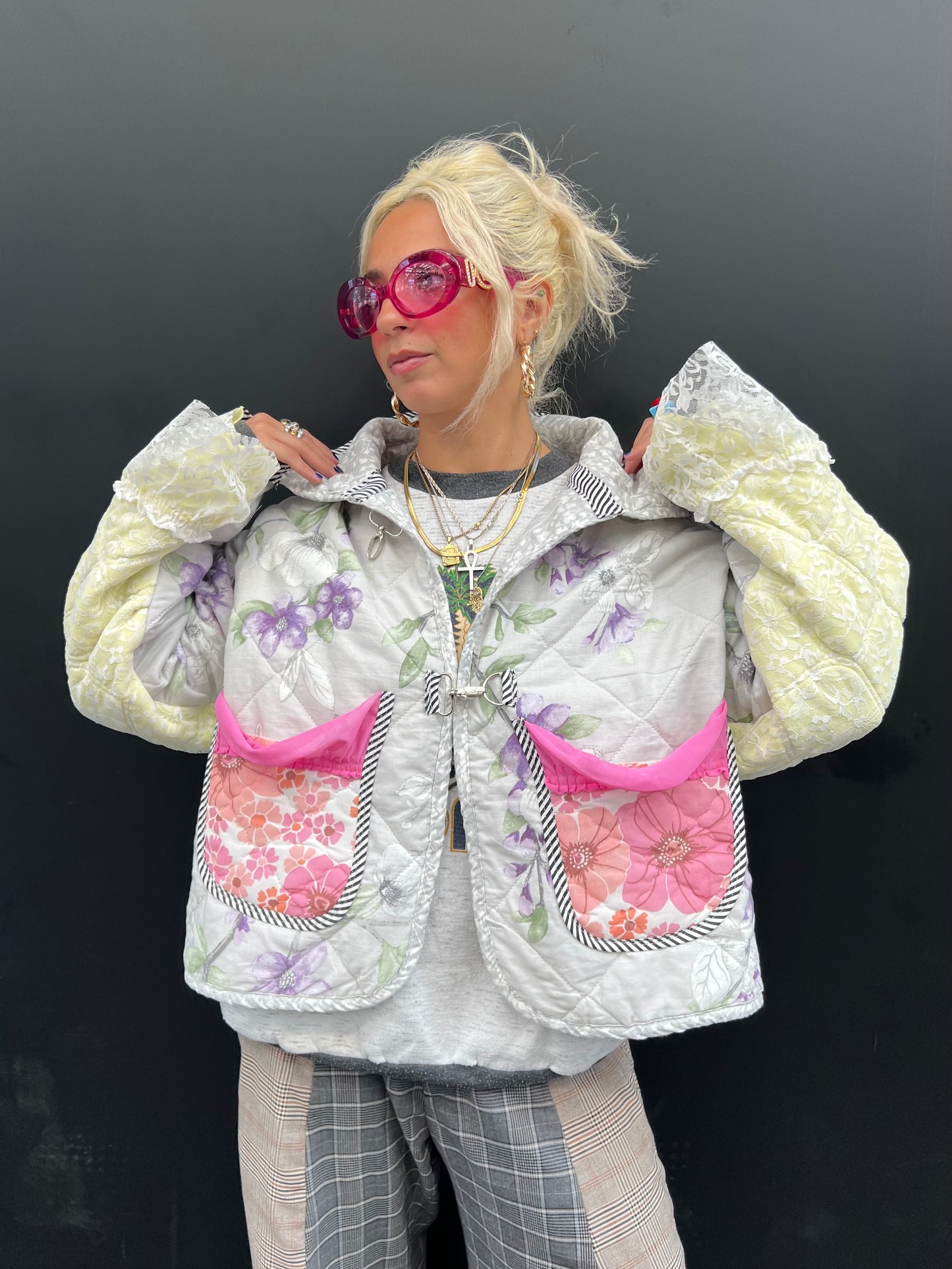 The Puffer Jacket in Pink and Lilac Florals