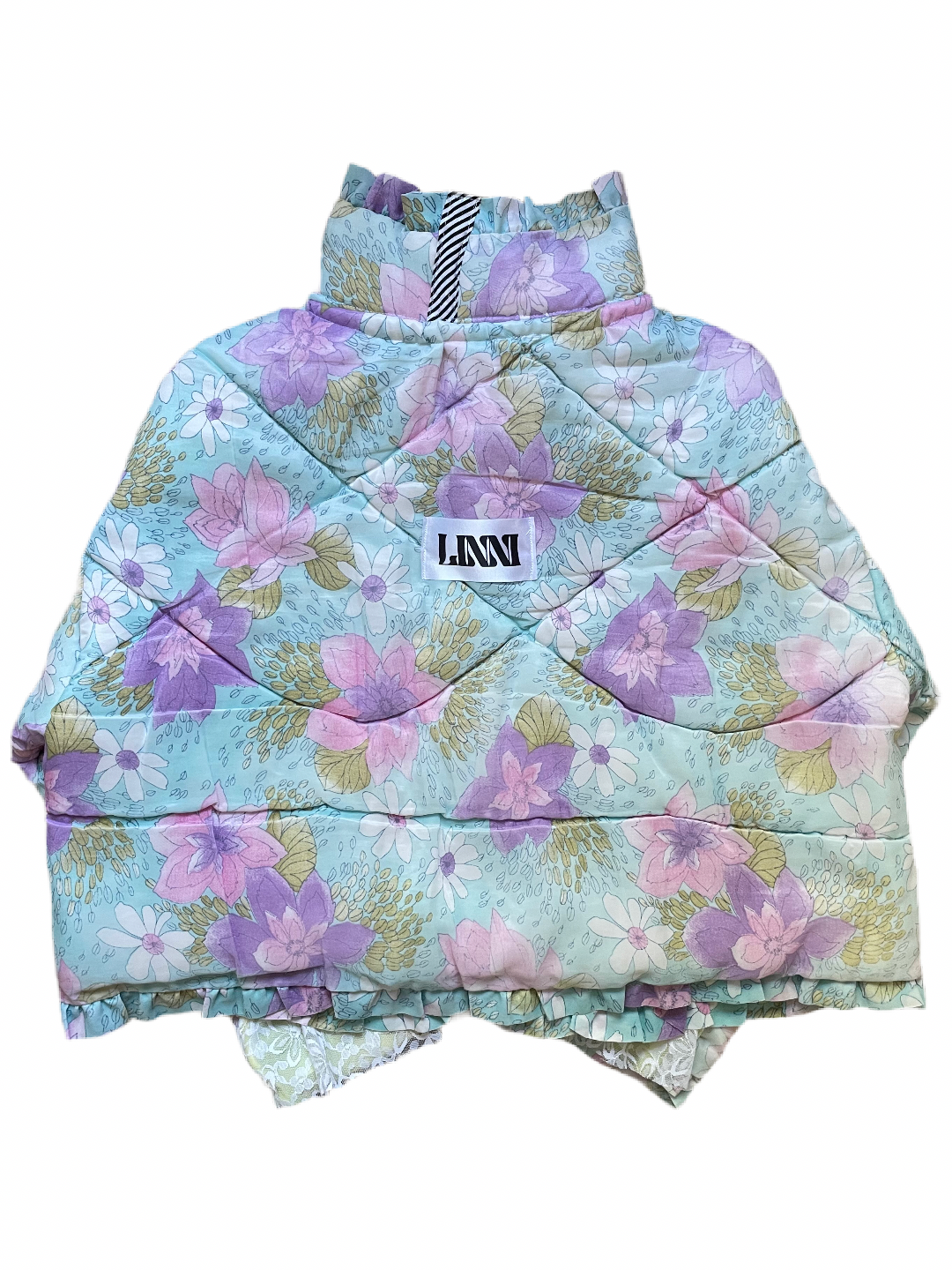 The Puffer Jacket in Pastel Blue and Lilac Florals