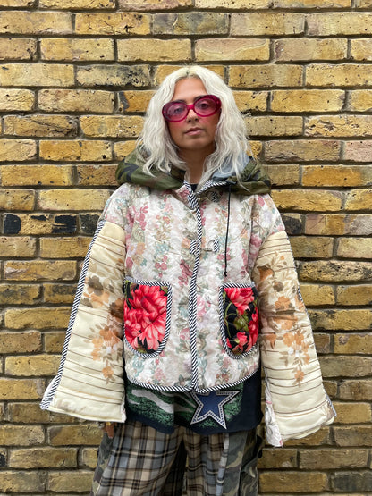 The Puffer Jacket in Cream and Camo