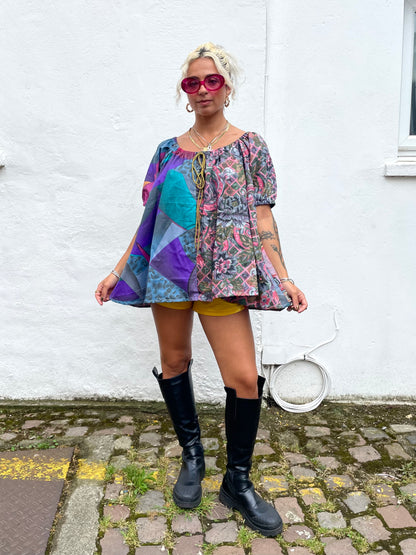 The Babydoll Dress in Mixed Purple and Pink