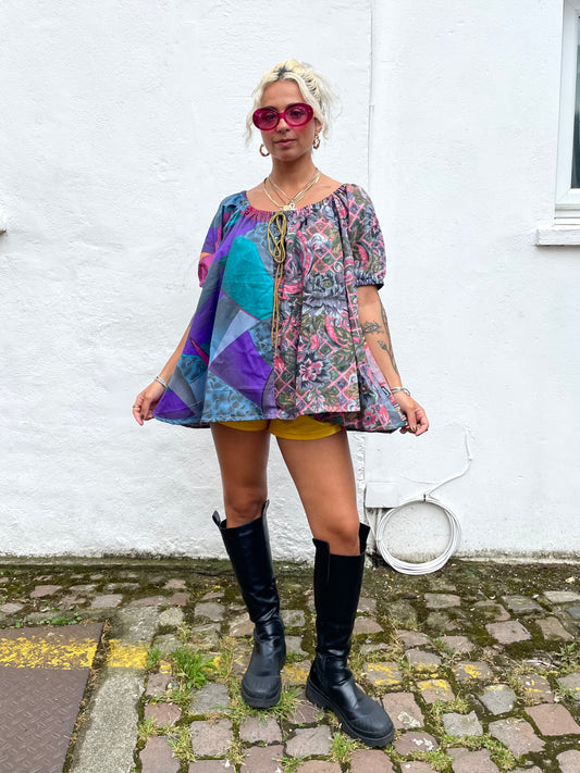 The Babydoll Dress in Mixed Purple and Pink