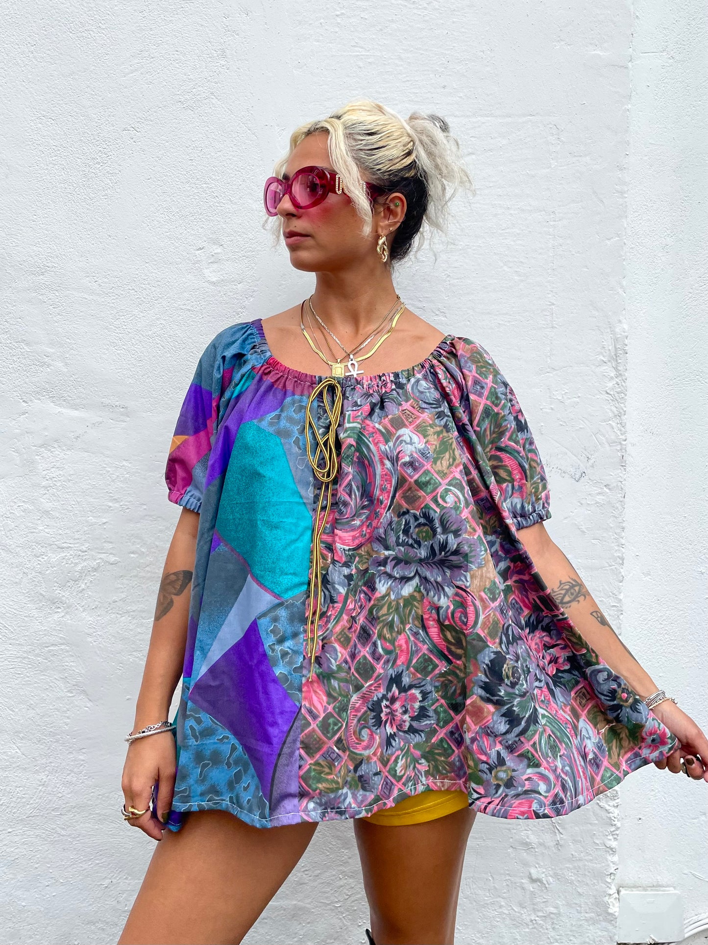 The Babydoll Dress in Mixed Purple and Pink