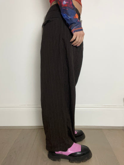 The Two-Tone Trousers in Beige and Brown Tartan