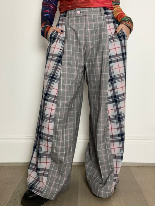 The Two-Tone Trousers in Grey and Pink Tartan