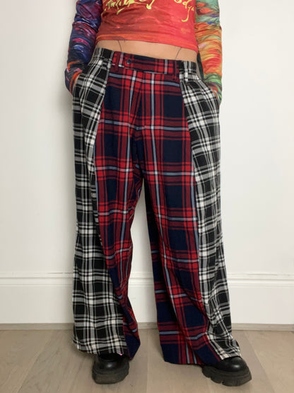 The Two-Tone Trousers in Red and Black Tartan