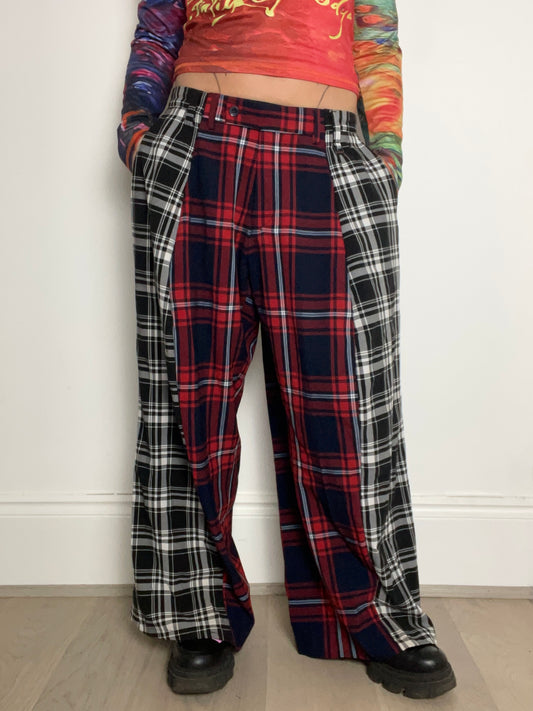 The Two-Tone Trousers in Red and Black Tartan