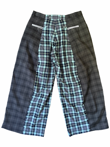 The Two-Tone Blue and Grey Tartan Trousers