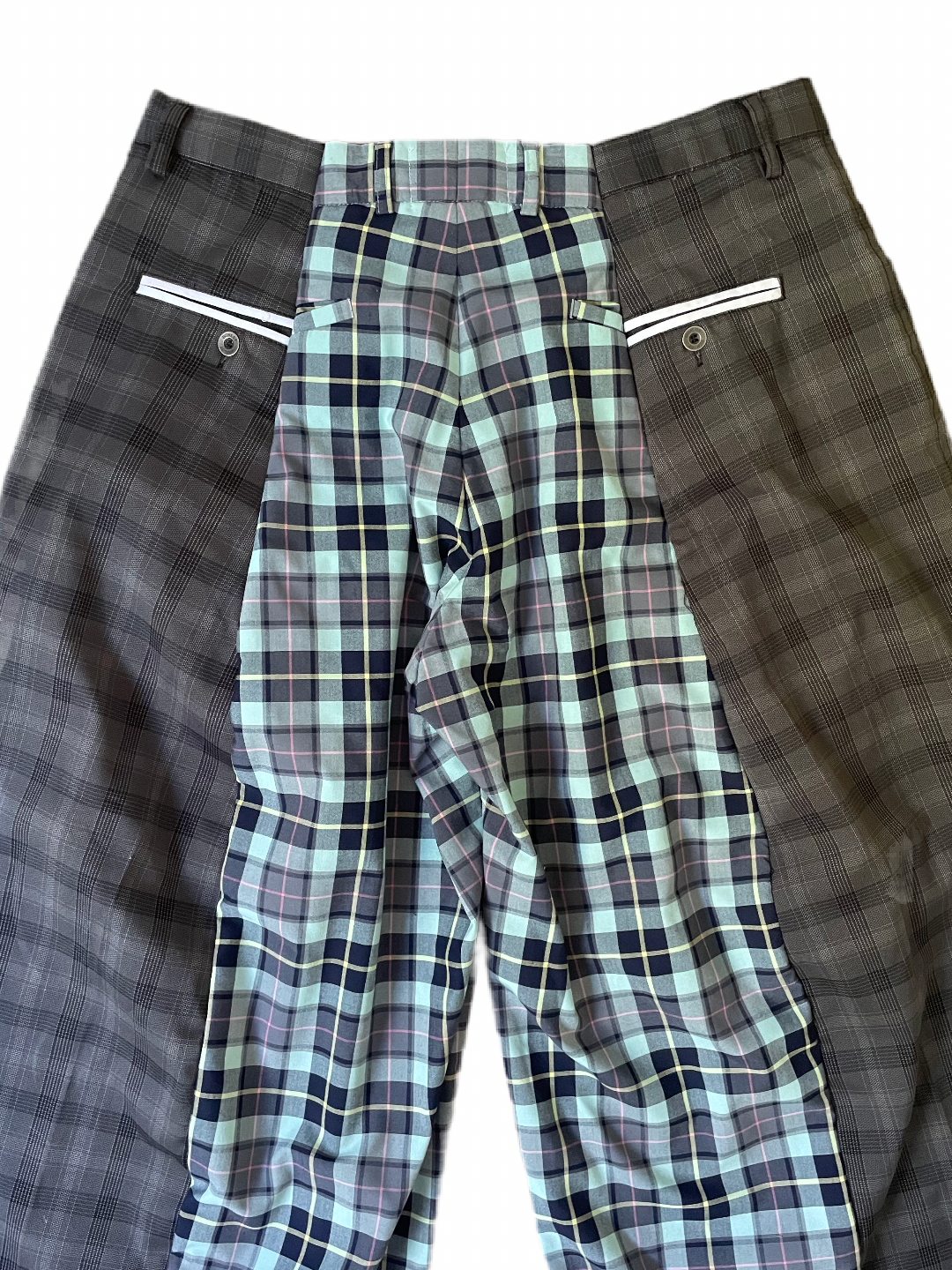 The Two-Tone Blue and Grey Tartan Trousers
