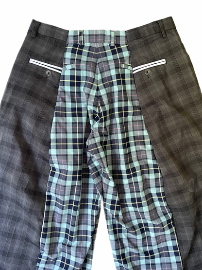 The Two-Tone Blue and Grey Tartan Trousers