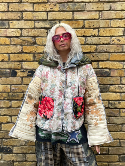The Puffer Jacket in Cream and Camo