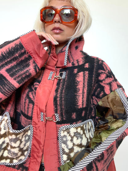 The Boxy Jacket in Red and Green Camo
