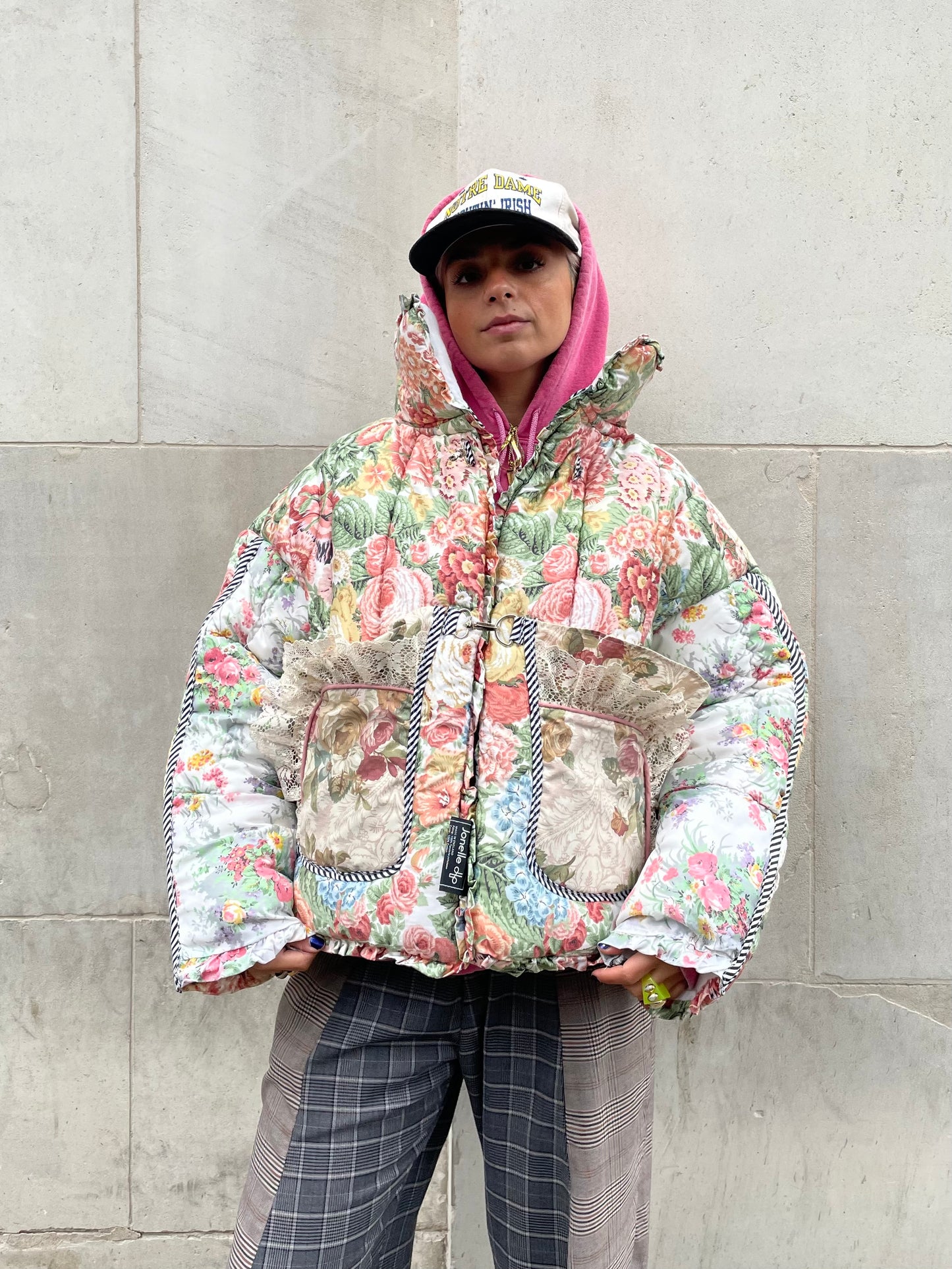 The Puffer Jacket in Pink and Green Florals