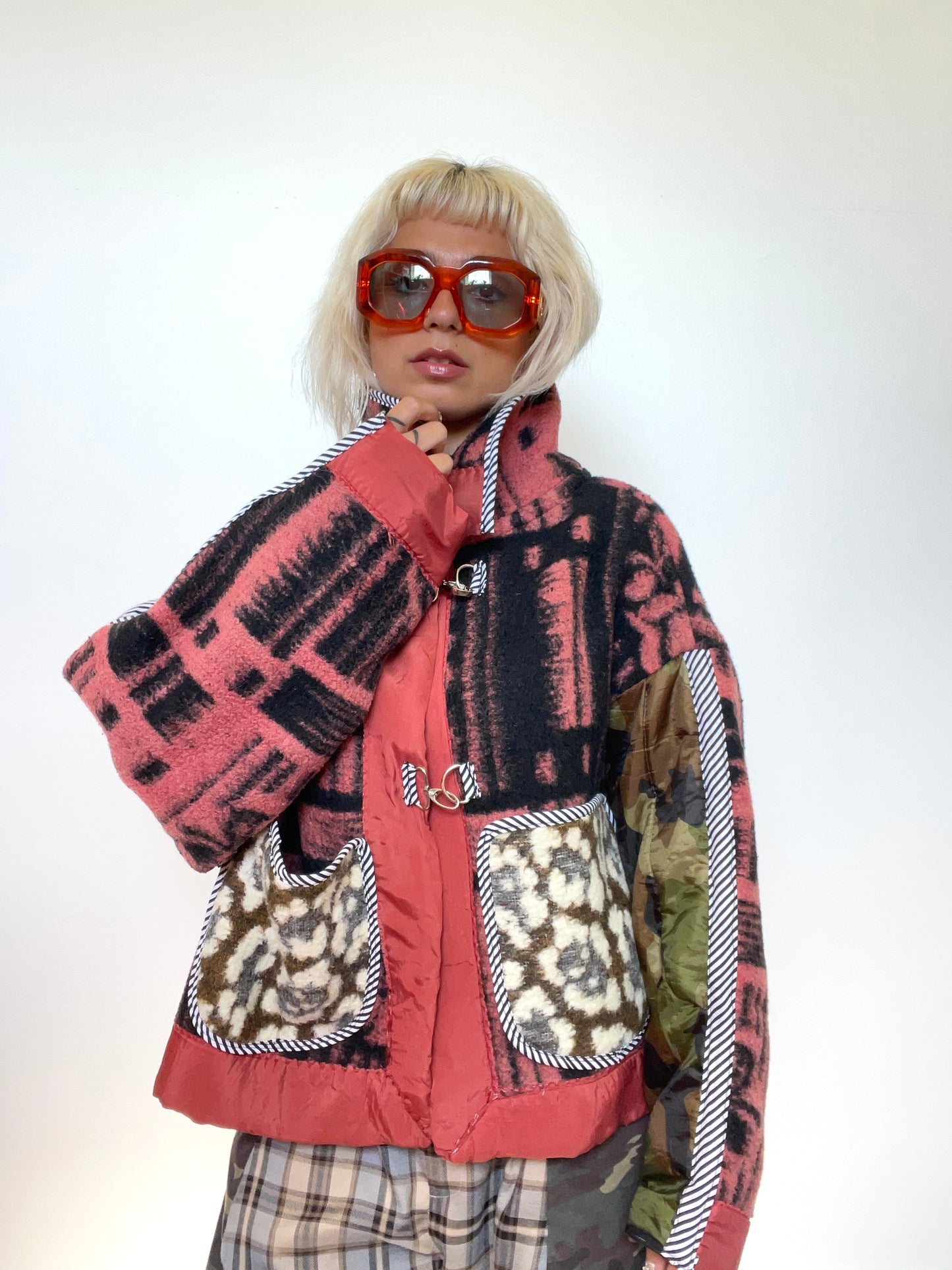 The Boxy Jacket in Red and Green Camo