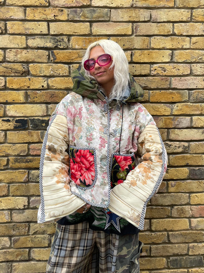 The Puffer Jacket in Cream and Camo