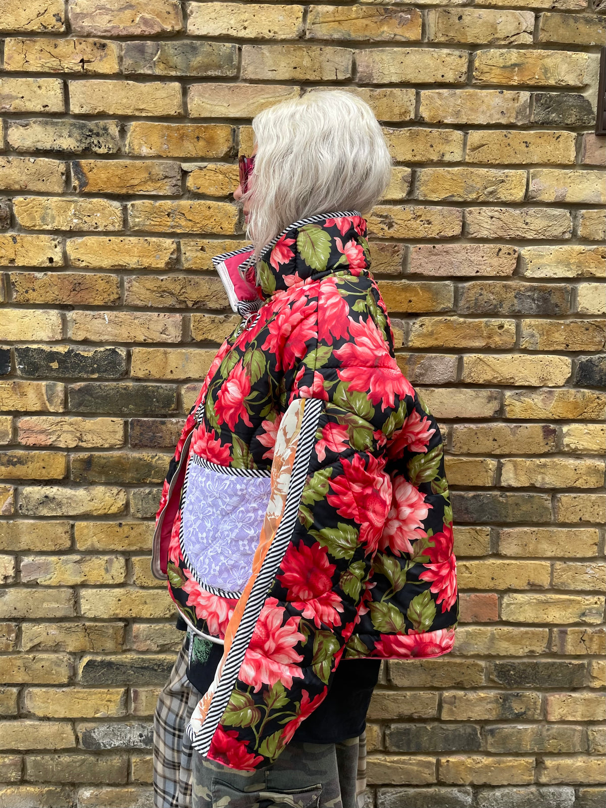 The Puffer Jacket in Pink and Orange Flowers