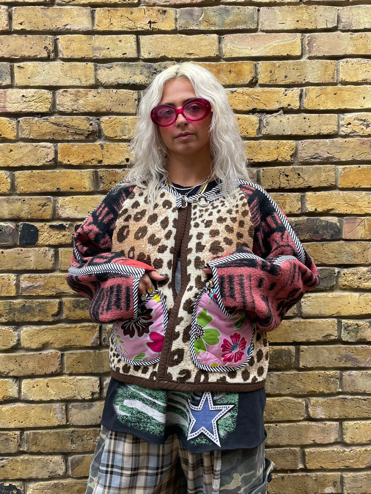 The Bomber Jacket in Leopard and Pink flowers