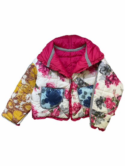 The Puffer Jacket in Pink and Yellow Florals