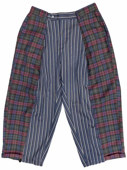 The Two-Tone Blue and Burgundy Tartan Trousers