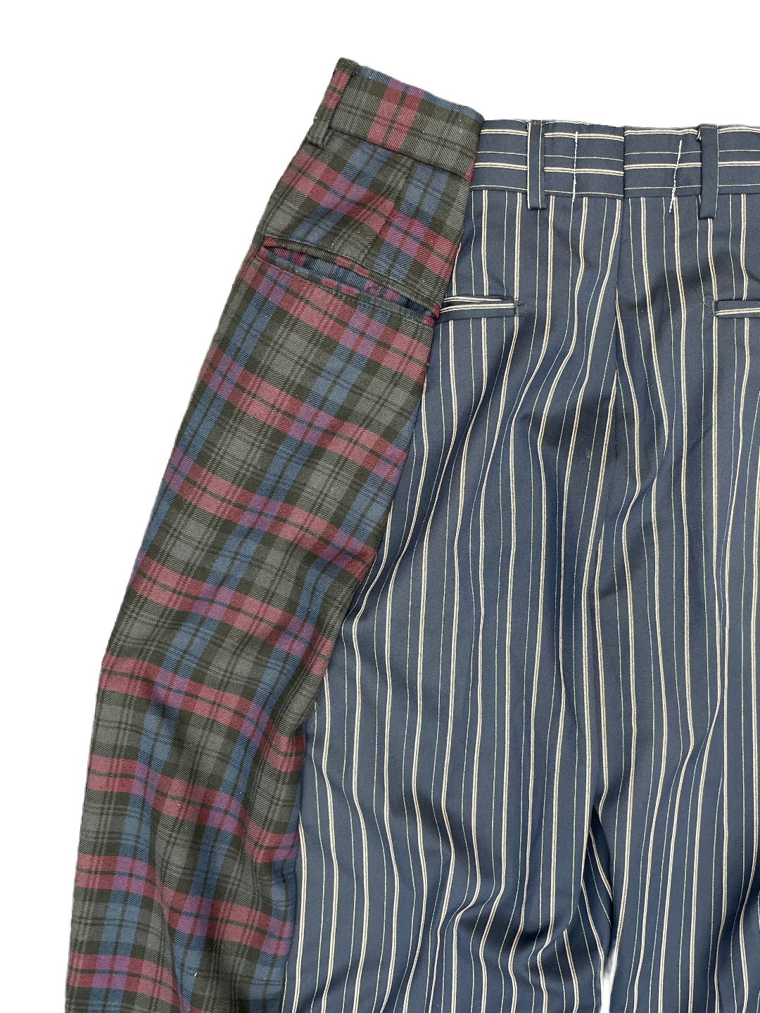 The Two-Tone Blue and Burgundy Tartan Trousers