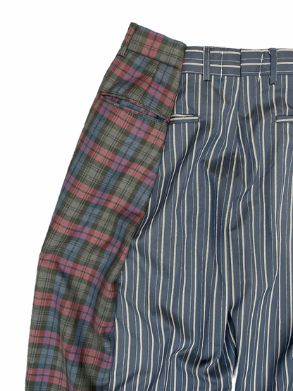 The Two-Tone Blue and Burgundy Tartan Trousers