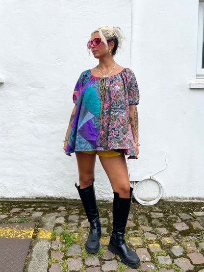 The Babydoll Dress in Mixed Purple and Pink